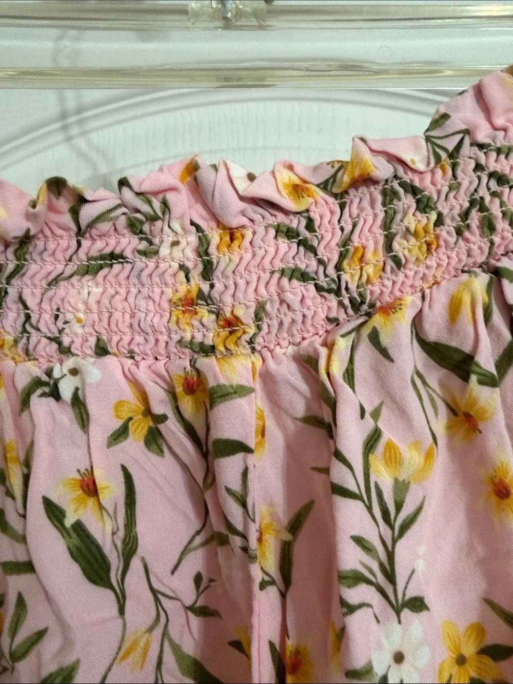 Old Navy Pink Maxi Skirt with Yellow Floral Print - Picture 3 of 7